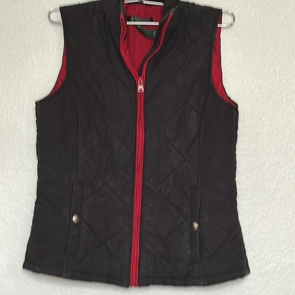 LAUREN Ralph Lauren RN 41331 black vest with red lining size S - Picture 2 of 13